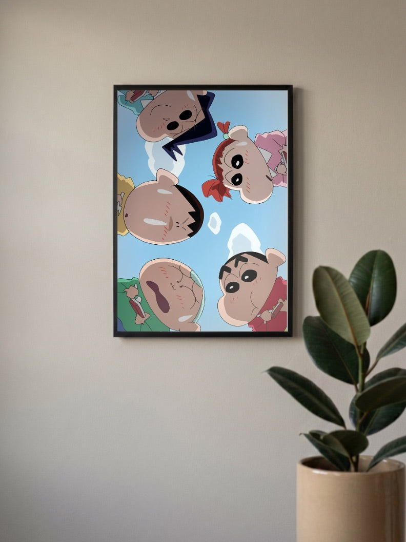Shin Chan Friends Group Art Anime Poster