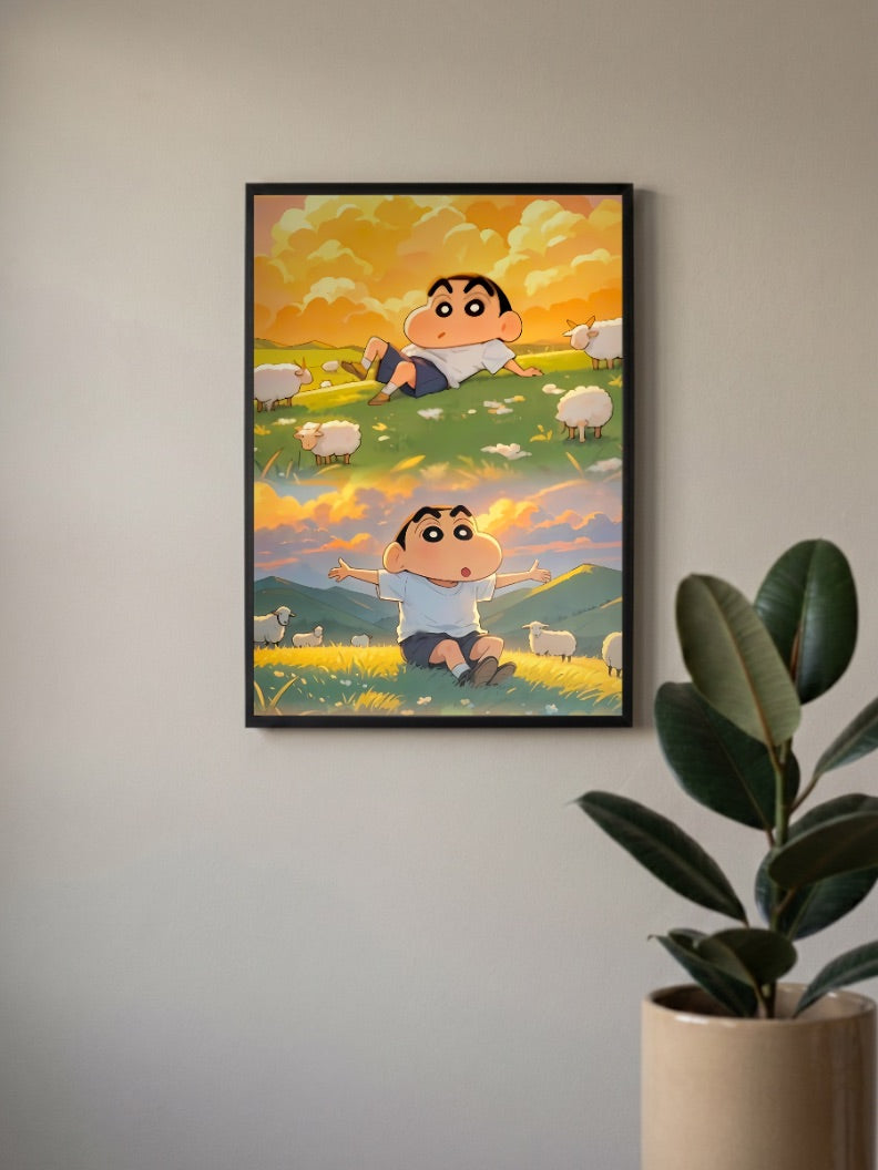 Shin Chan Sheep Field Poster Anime Poster