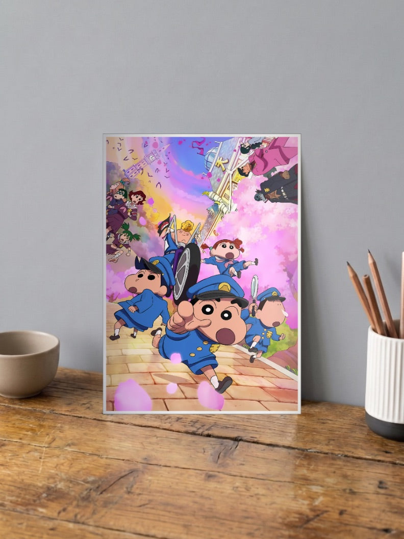 Shin Chan Family Run Poster Anime Poster