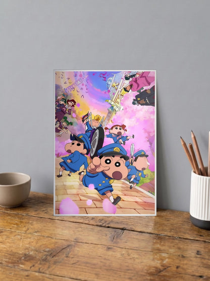 Shin Chan Family Run Poster Anime Poster
