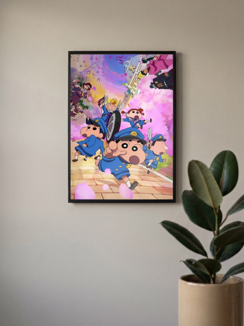 Shin Chan Family Run Poster Anime Poster