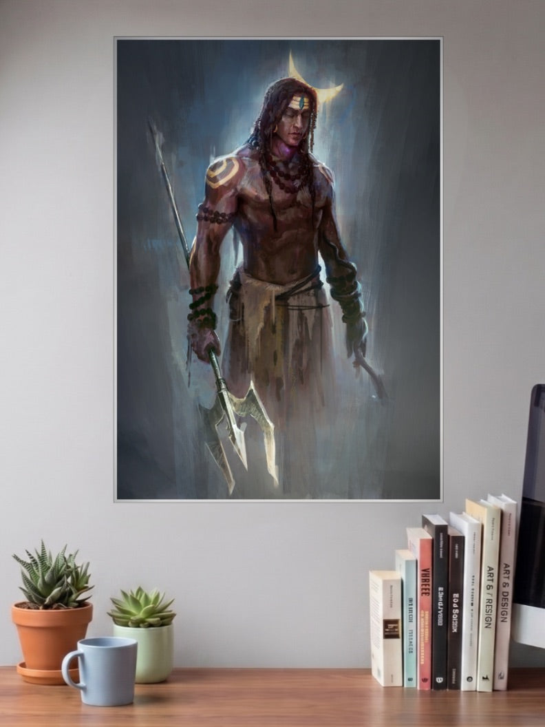 Lord Shiva Trishul Portrait Gods Poster