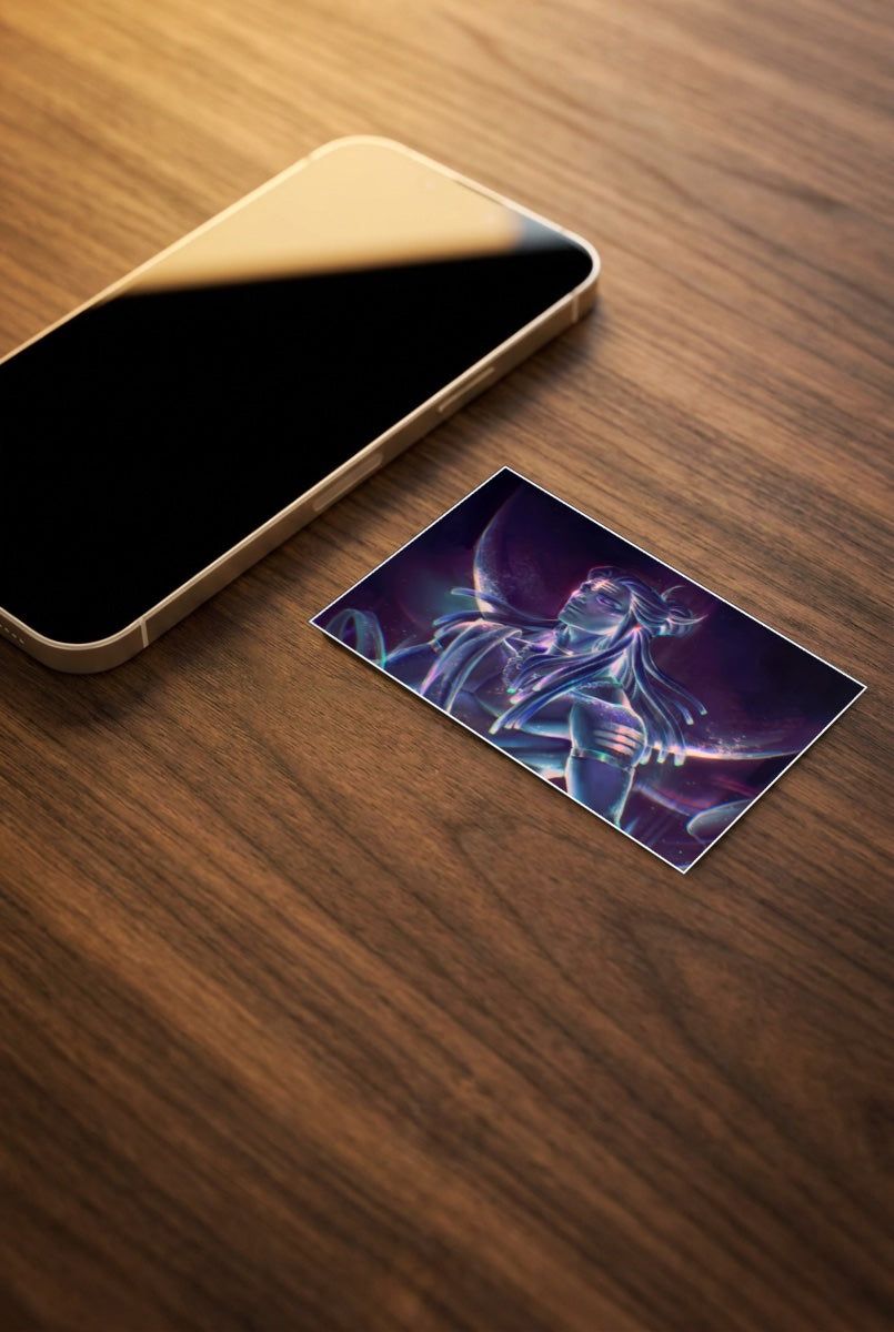 Neon Cosmic Figure Abstract Poster