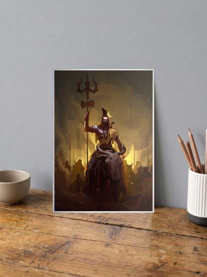 Lord Shiva Riding Nandi Gods Poster
