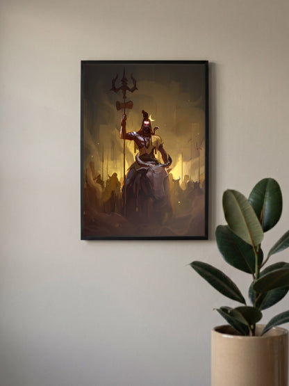 Lord Shiva Riding Nandi Gods Poster