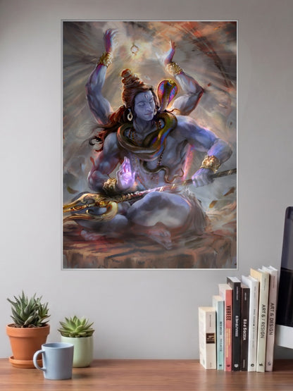 Lord Shiva Cobra Meditation Gods Poster