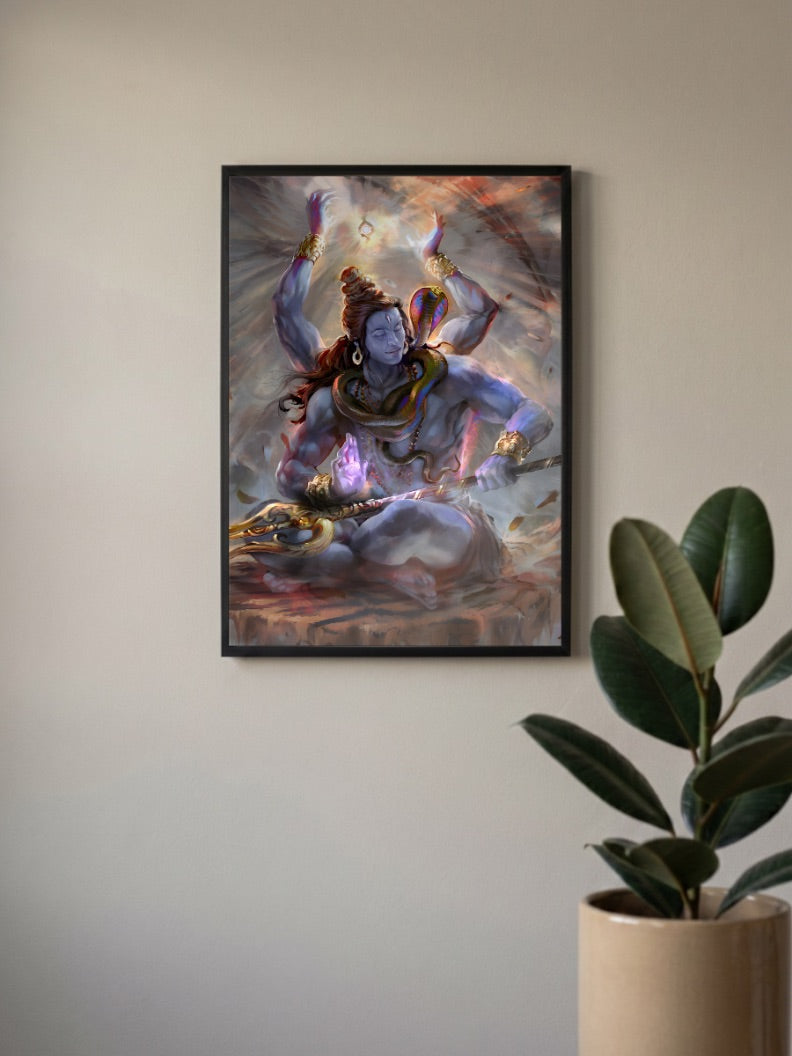 Lord Shiva Cobra Meditation Gods Poster