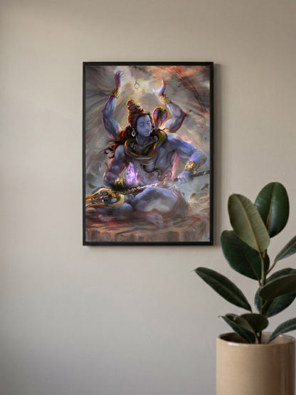 Lord Shiva Cobra Meditation Gods Poster