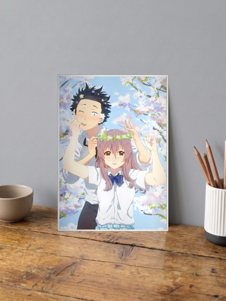 Shoya And Shoko Blossoms Anime Poster