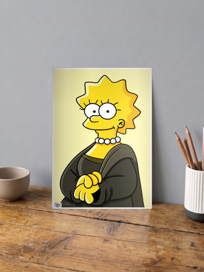 Lisa Simpson Mona Lisa Art Cartoon Poster
