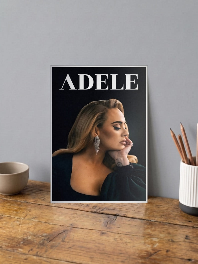 Adele Elegant Portrait Poster Singers Poster