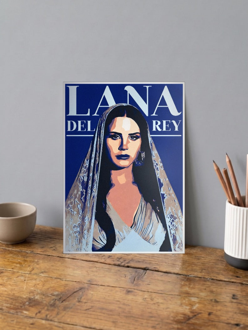 Lana Del Rey Veil Portrait Singers Poster