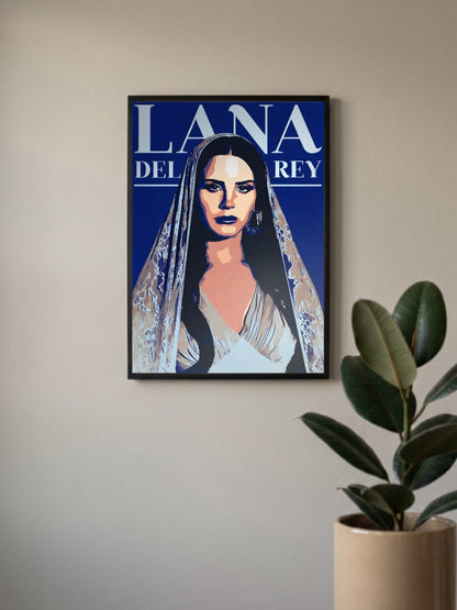 Lana Del Rey Veil Portrait Singers Poster