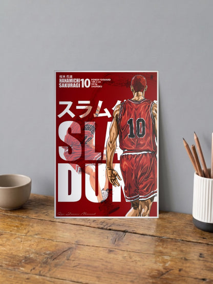 Hanamichi Sakuragi Jersey Art Anime Poster