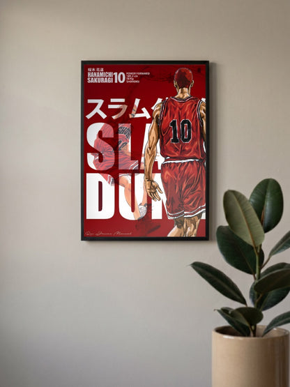 Hanamichi Sakuragi Jersey Art Anime Poster