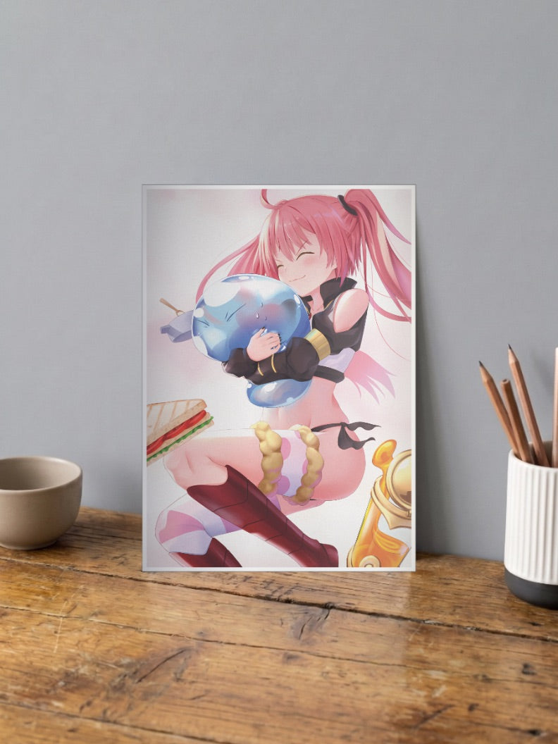 Milim Hugging Rimuru Poster Anime Poster