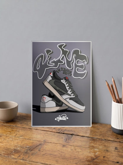 Travis Scott Olive Sneaker Art Sneaker Poster