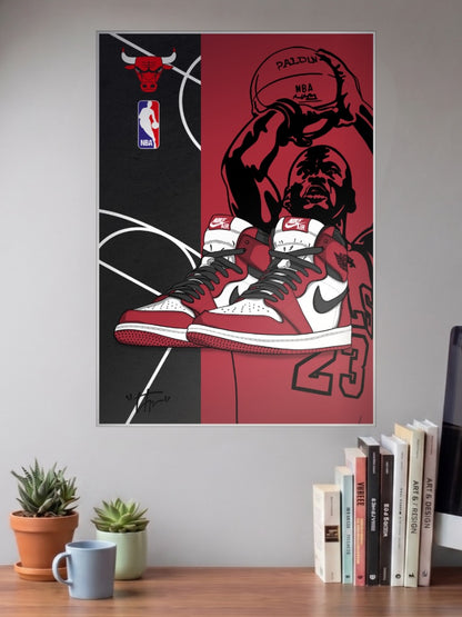 Bulls Jordan Sneaker Art Sneaker Poster