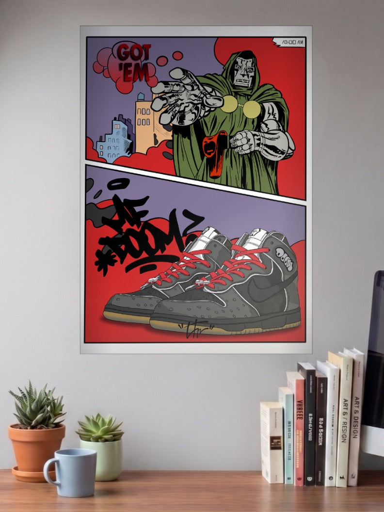 MF Doom Sneaker Comic Art Sneaker Poster