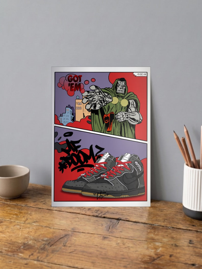 MF Doom Sneaker Comic Art Sneaker Poster