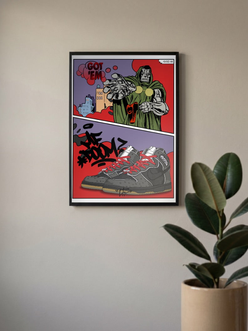 MF Doom Sneaker Comic Art Sneaker Poster