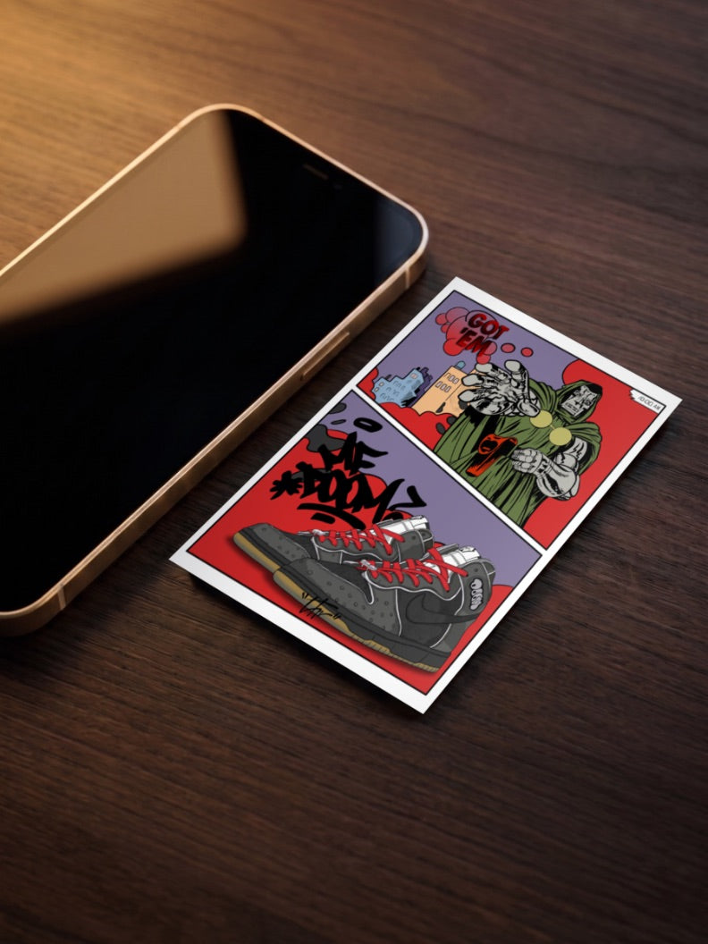 MF Doom Sneaker Comic Art Sneaker Poster