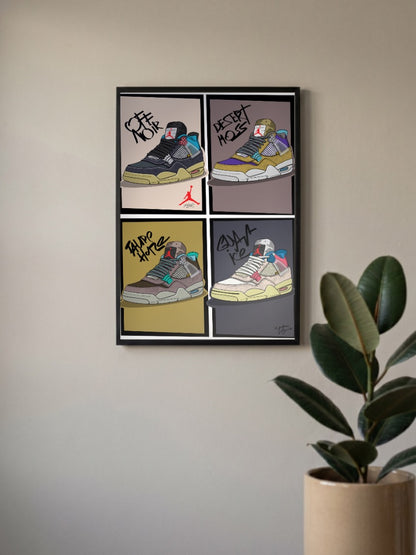 Jordan 4 Colorway Grid Art Sneaker Poster