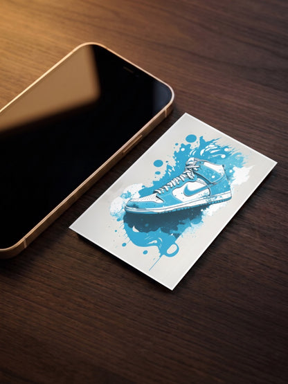 Blue Splash Sneaker Art Sneaker Poster