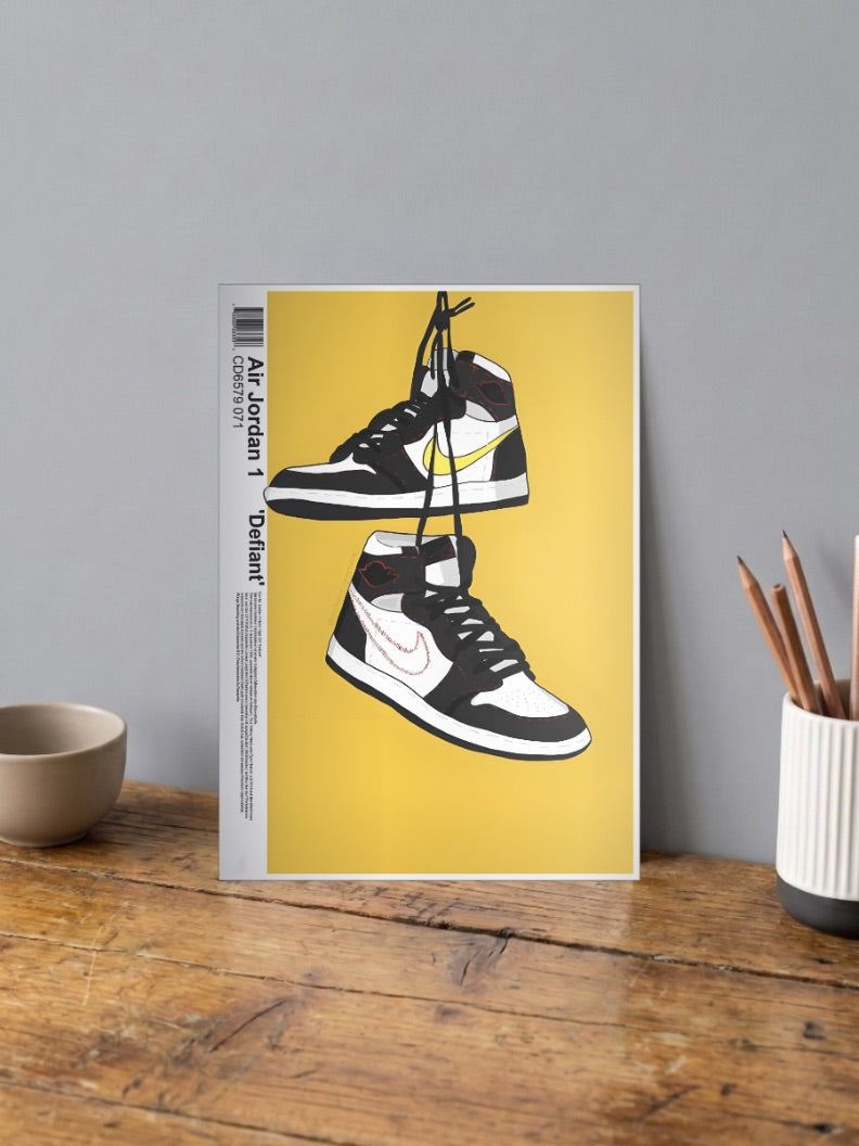 Jordan 1 Defiant Sneaker Art Sneaker Poster