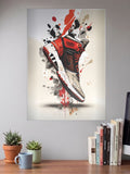 Red Splash Sneaker Art Sneaker Poster