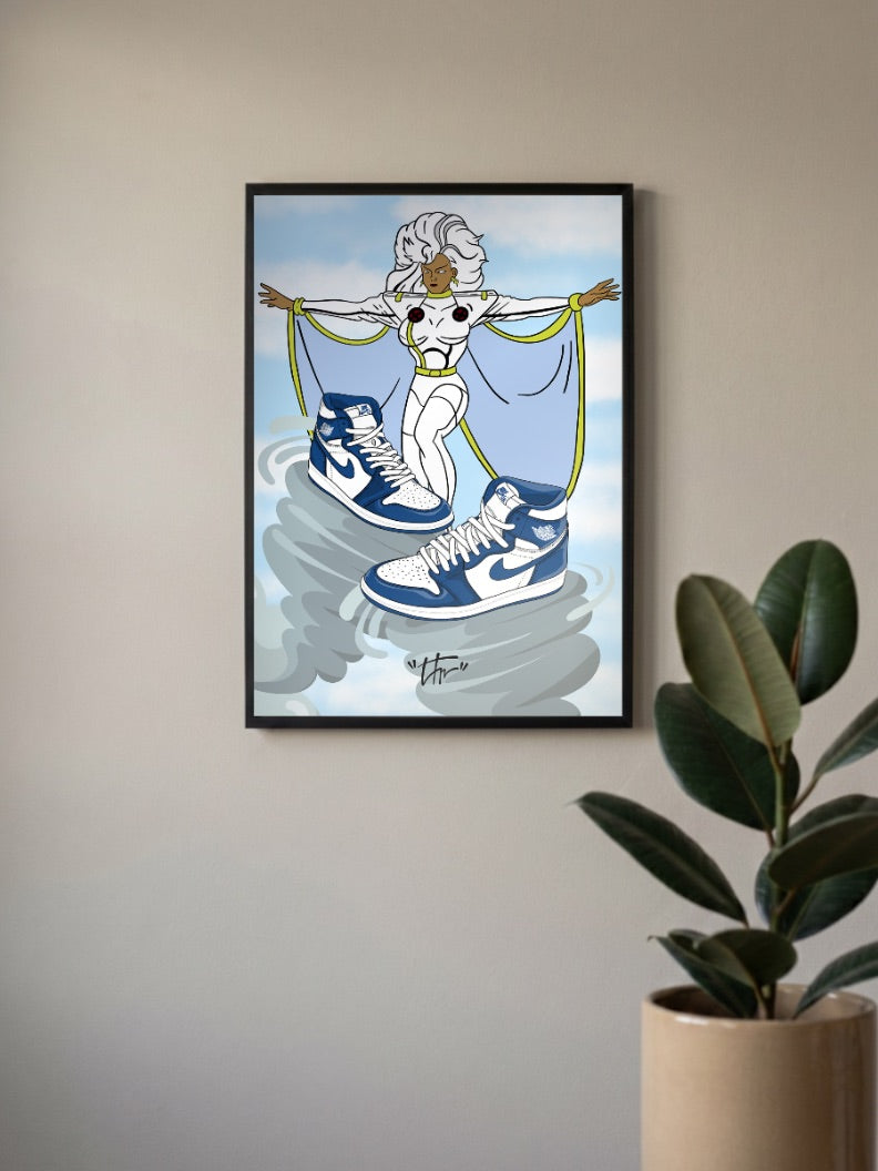 Storm Air Jordan Sneaker Art Sneaker Poster