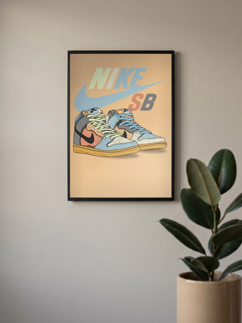 Nike SB Dunk Sneaker Art Sneaker Poster