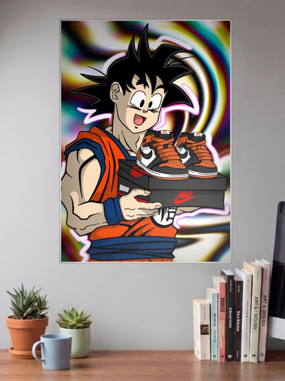 Goku Jordan Shoebox Art Sneaker Poster