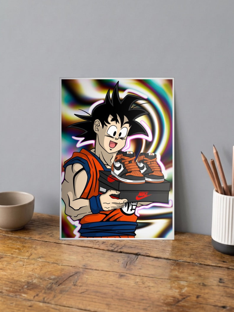 Goku Jordan Shoebox Art Sneaker Poster