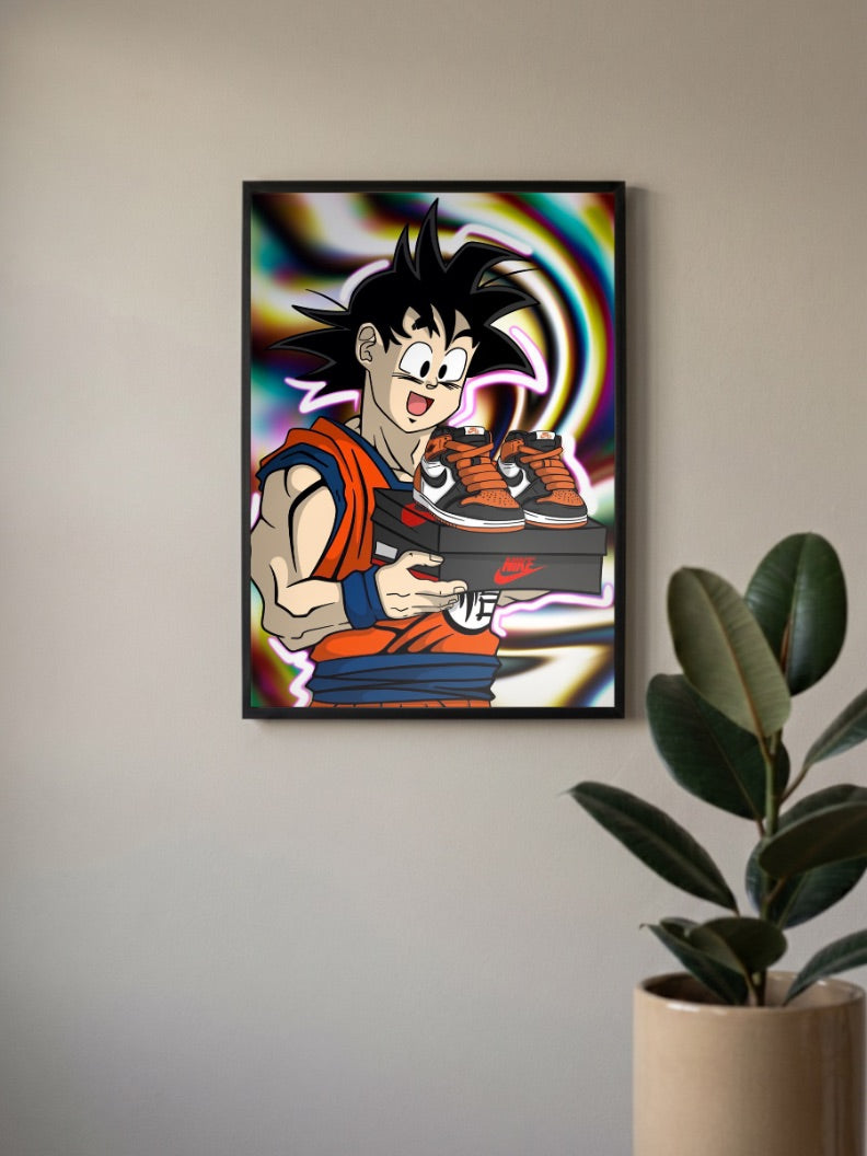 Goku Jordan Shoebox Art Sneaker Poster