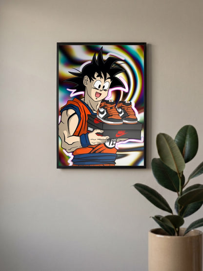 Goku Jordan Shoebox Art Sneaker Poster