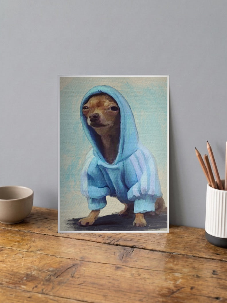 Hoodie Dog Portrait Art Abstract Poster