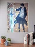 Sung Jinwoo Lightning Sword Anime Poster