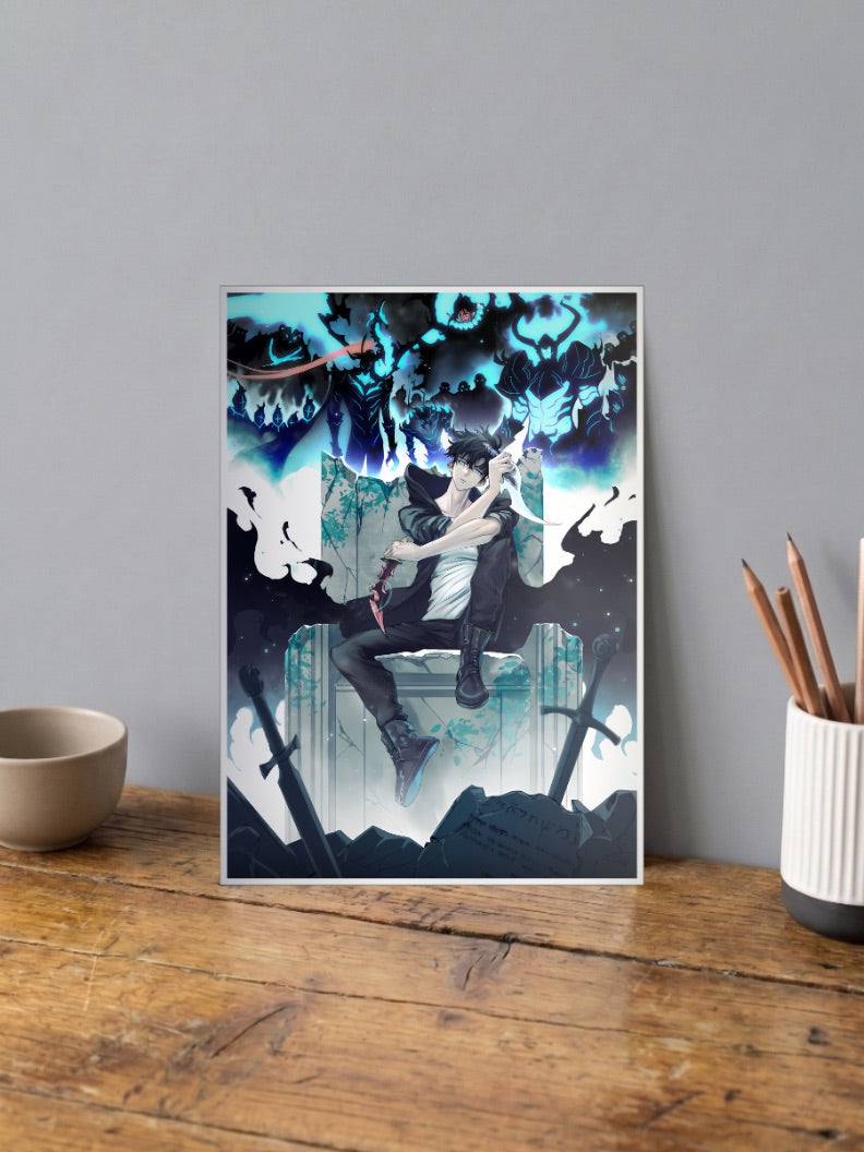 Sung Jinwoo Throne Of Swords Anime Poster