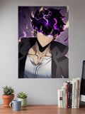 Sung Jinwoo Purple Aura Anime Poster