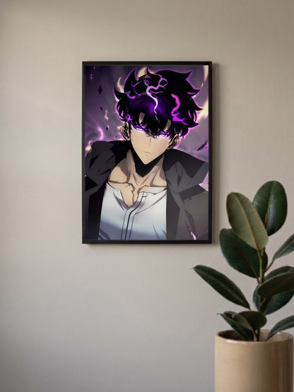 Sung Jinwoo Purple Aura Anime Poster