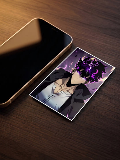 Sung Jinwoo Purple Aura Anime Poster