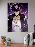 Sung Jinwoo Lightning Aura Anime Poster