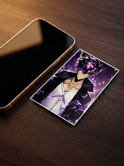 Sung Jinwoo Lightning Aura Anime Poster