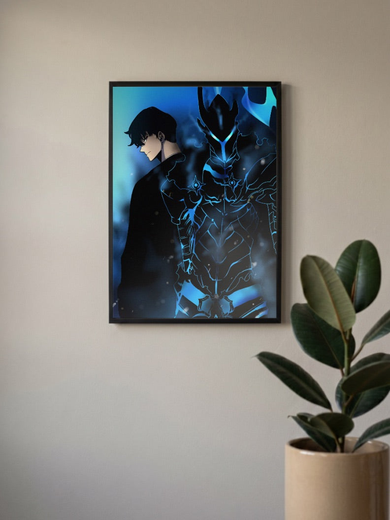 Sung Jinwoo And Igris Art Anime Poster