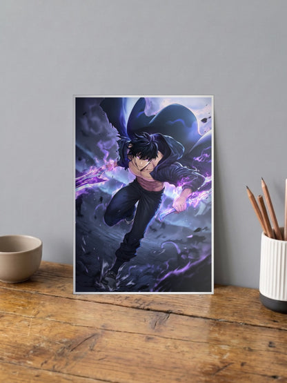 Sung Jinwoo Dual Dagger Run Anime Poster
