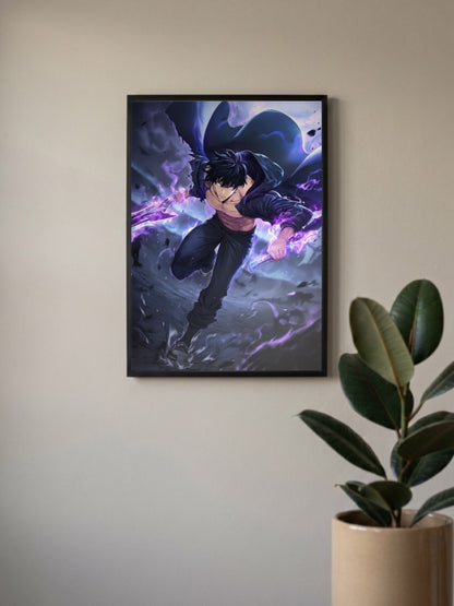 Sung Jinwoo Dual Dagger Run Anime Poster
