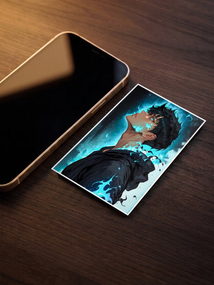 Sung Jinwoo Blue Profile Anime Poster