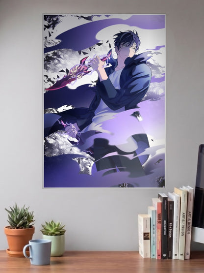 Sung Jinwoo Red Dagger Art Anime Poster