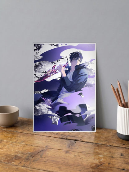 Sung Jinwoo Red Dagger Art Anime Poster